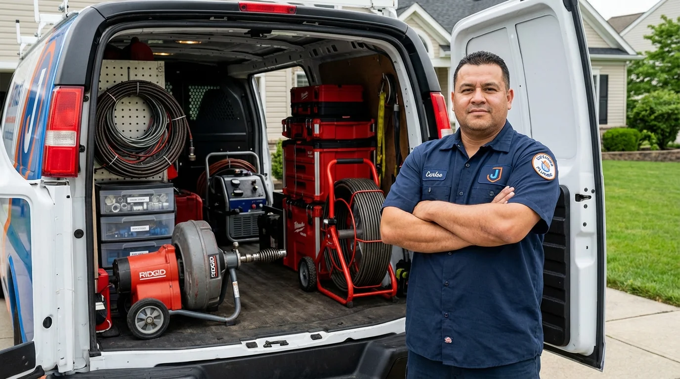 Professional drain cleaning equipment and Johns Plumbing LLC plumber in Idaho Falls
