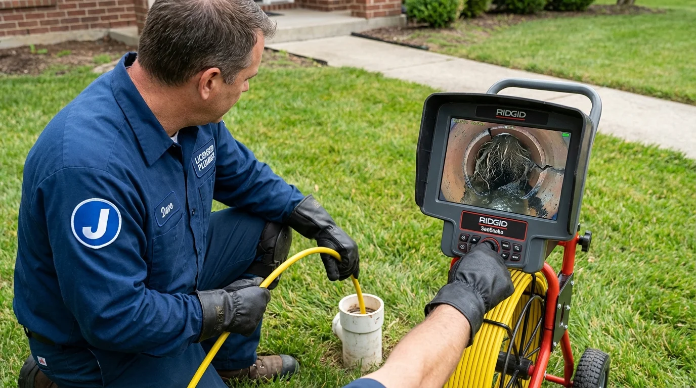 Sewer camera inspection being performed by Johns Plumbing LLC in Idaho Falls