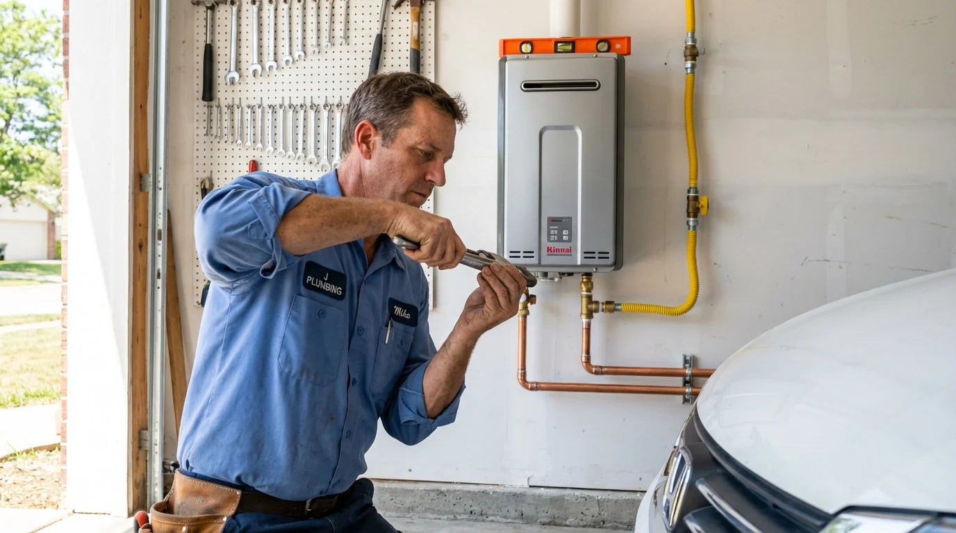 Tankless water heater installation by a Johns Plumbing LLC plumber in Idaho Falls
